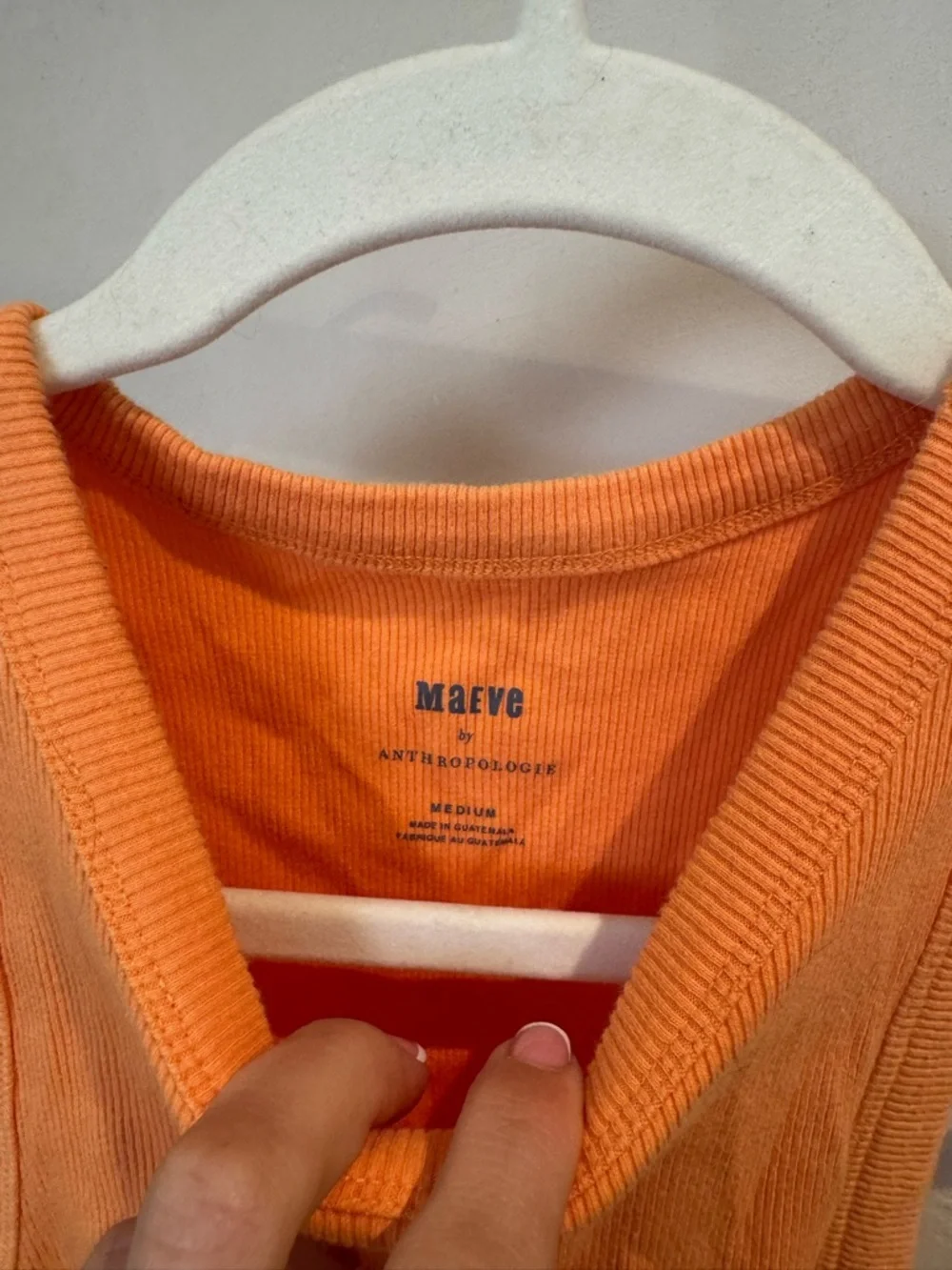 Maeve Orange Ribbed Racerback Tank - Picture 2 of 3